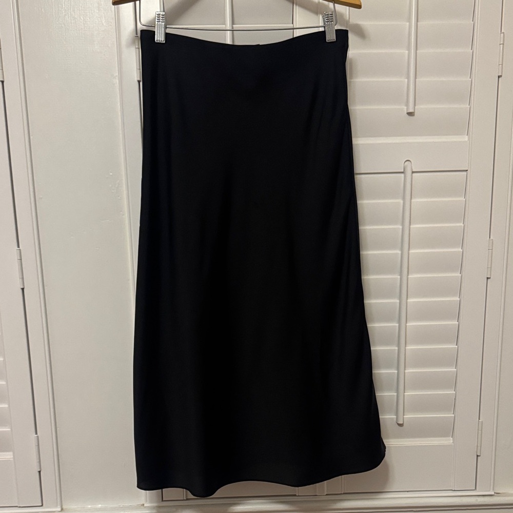 J. Crew Black A-Line Midi Skirt